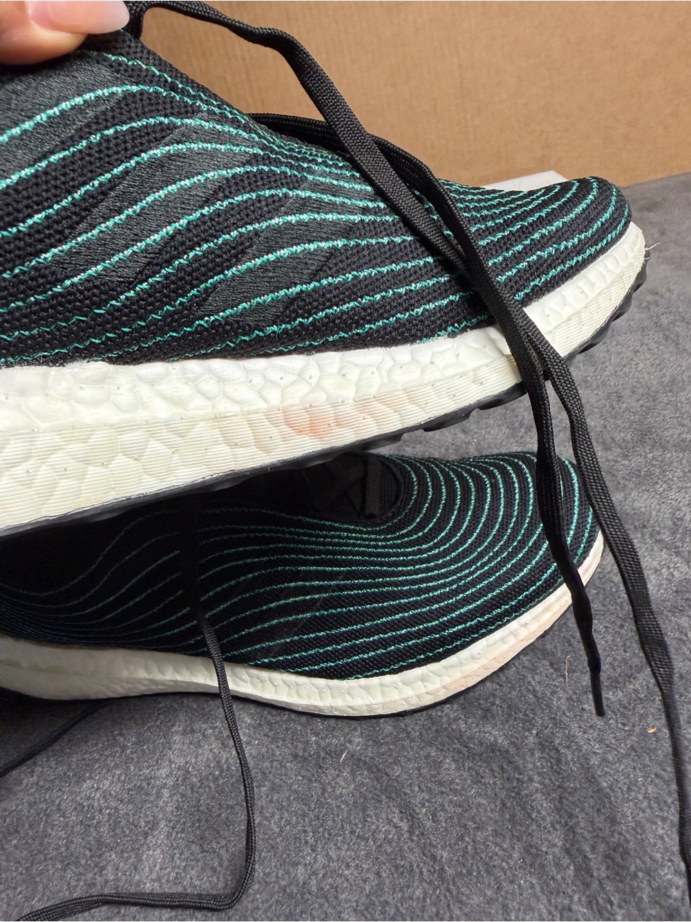 Adidas UltraBoost DNA Parley Core Black Blue Spirit Wave Men Size - Picture 10 of 11